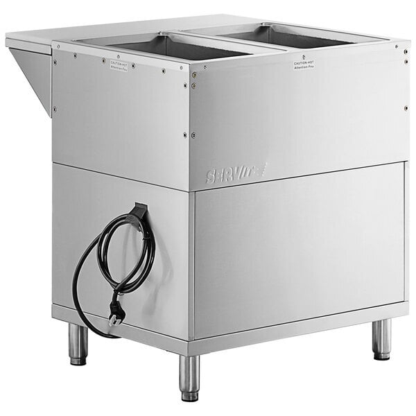 Scratch and Dent ServIt Two Pan Open Well Electric Steam Table with Fully Enclosed Base - 120V, 1,000W