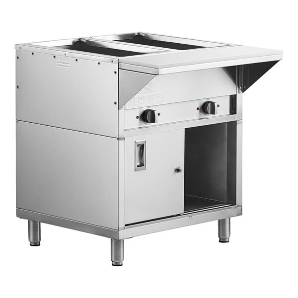 Scratch and Dent ServIt Two Pan Open Well Electric Steam Table with Fully Enclosed Base - 120V, 1,000W