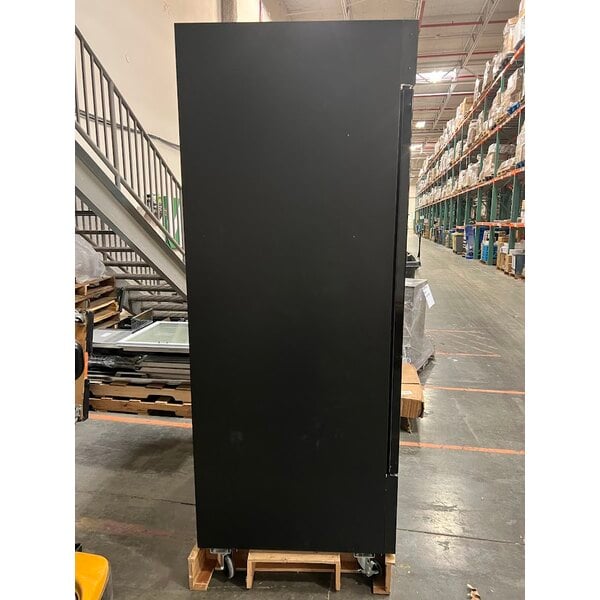 Scratch and Dent Avantco GDC-49-HC 53" Black Swing Glass Door Merchandiser Refrigerator with LED Lighting