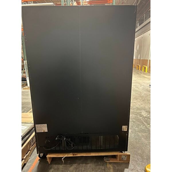 Scratch and Dent Avantco GDC-49-HC 53" Black Swing Glass Door Merchandiser Refrigerator with LED Lighting
