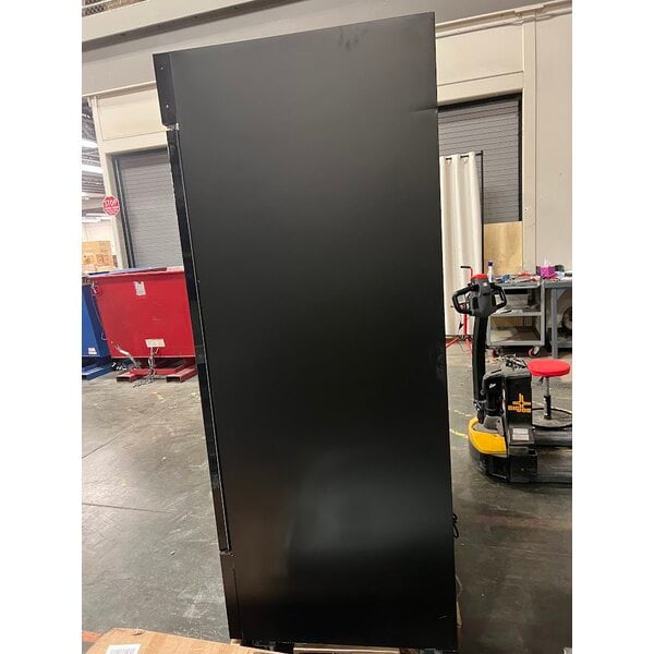 Scratch and Dent Avantco GDC-49-HC 53" Black Swing Glass Door Merchandiser Refrigerator with LED Lighting