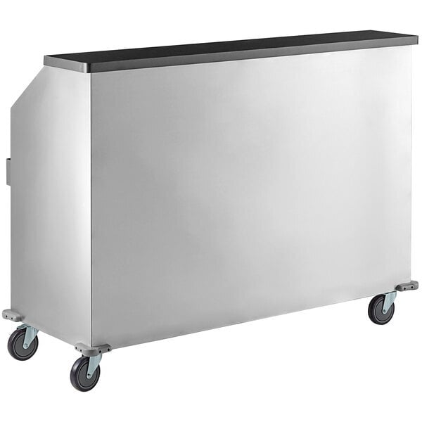 Scratch and Dent Regency 63" Basic Stainless Steel Portable Bar with Two Removable Speed Rails and Ice Bin