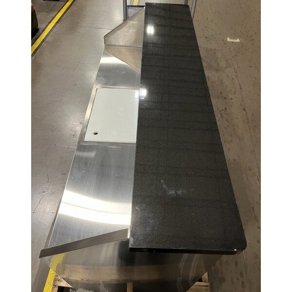 Scratch and Dent Regency 63" Basic Stainless Steel Portable Bar with Two Removable Speed Rails and Ice Bin
