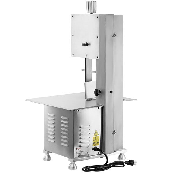 Scratch and Dent Avantco EMBS65SS 65" Blade Stainless Steel Countertop Vertical Band Meat Saw - 1 hp, 120V