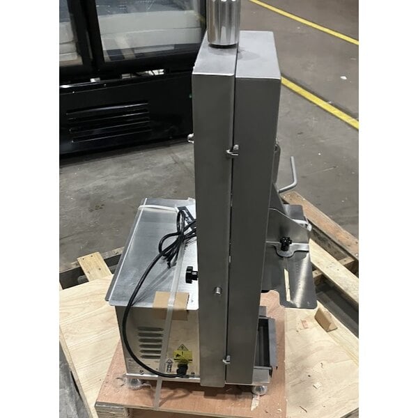 Scratch and Dent Avantco EMBS65SS 65" Blade Stainless Steel Countertop Vertical Band Meat Saw - 1 hp, 120V