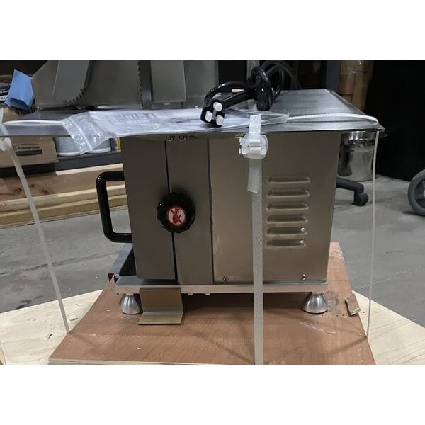 Scratch and Dent Avantco EMBS65SS 65" Blade Stainless Steel Countertop Vertical Band Meat Saw - 1 hp, 120V