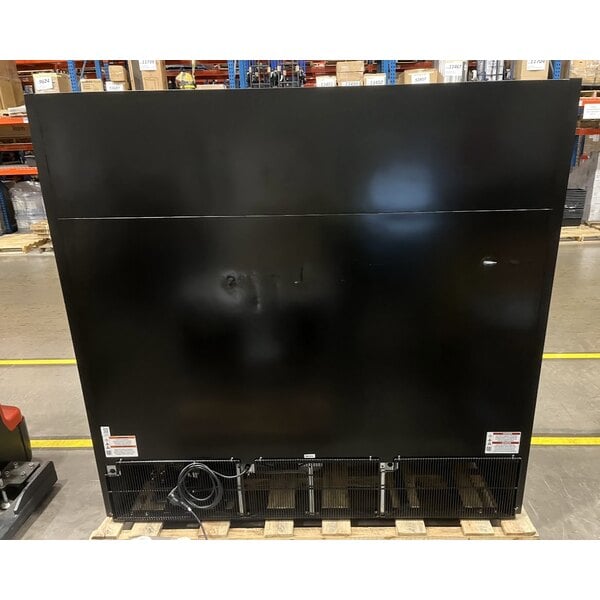Scratch and Dent True FLM-81~TSL01 80 3/4" Black Refrigerated Glass Door Merchandiser with LED Lighting and Full Length Doors