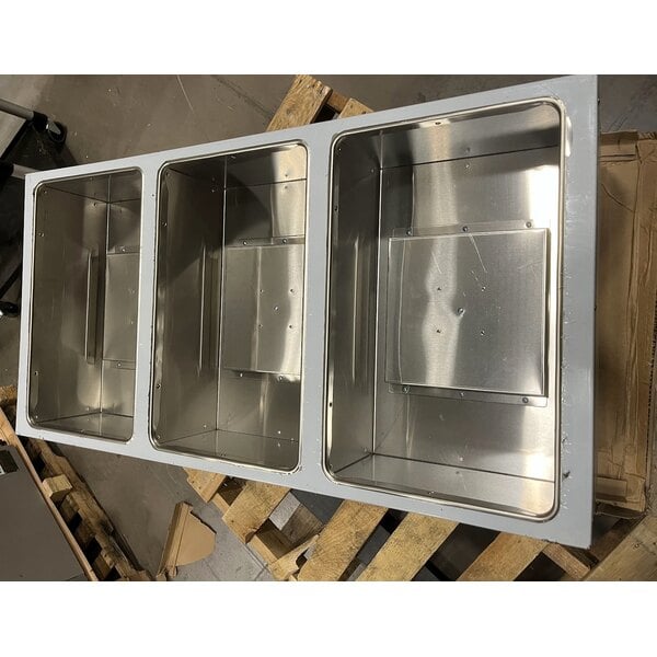 Scratch and Dent ServIt GST-3WE-LP Three Pan Open Well Liquid Propane Steam Table with Undershelf - 10,500 BTU