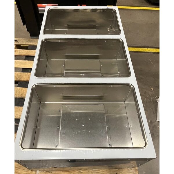Scratch and Dent ServIt GST-3WE-LP Three Pan Open Well Liquid Propane Steam Table with Undershelf - 10,500 BTU
