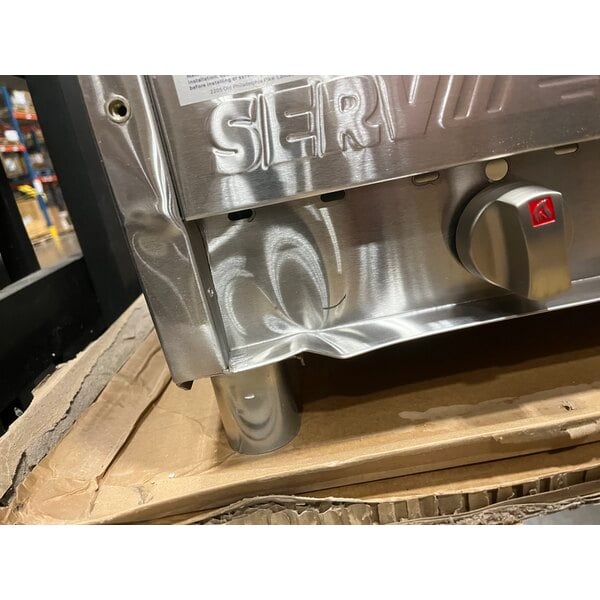 Scratch and Dent ServIt GST-3WE-LP Three Pan Open Well Liquid Propane Steam Table with Undershelf - 10,500 BTU