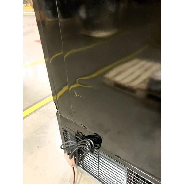 Scratch and Dent MainStreet Equipment GMC-49 52 3/4" Black Swing Glass Door Merchandiser Refrigerator - 120V