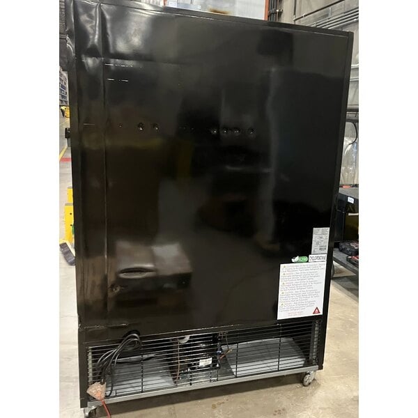 Scratch and Dent MainStreet Equipment GMC-49 52 3/4" Black Swing Glass Door Merchandiser Refrigerator - 120V