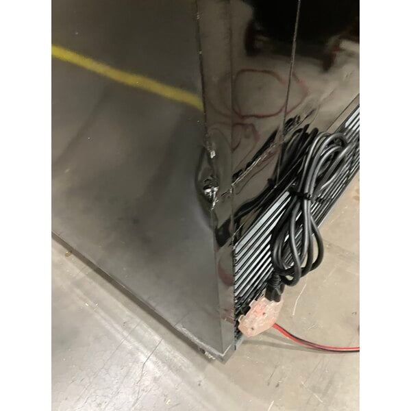 Scratch and Dent MainStreet Equipment GMC-49 52 3/4" Black Swing Glass Door Merchandiser Refrigerator - 120V