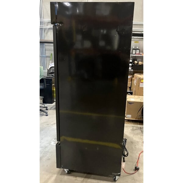 Scratch and Dent MainStreet Equipment GMC-49 52 3/4" Black Swing Glass Door Merchandiser Refrigerator - 120V