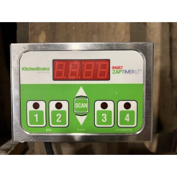 Scratch and Dent Kitchen Brains® Z040120HFCLT (FAST.)® ZAP Timer LT Digital 4-Product 99 Hour Timer with Universal Mounting Kit - 120V