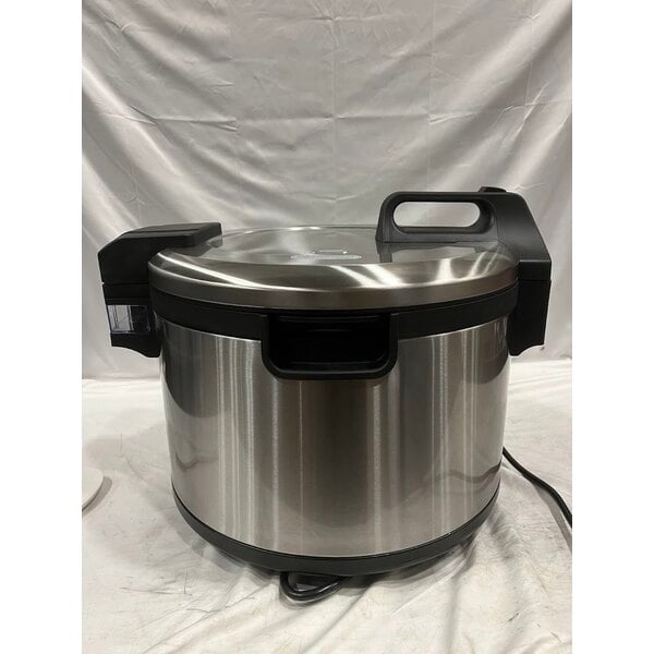 Scratch and Dent Avantco RCSB90 90 Cup (45 Cup Raw) Digital Electric Rice Cooker / Warmer with Hinged Lid - 240V, 2,500W
