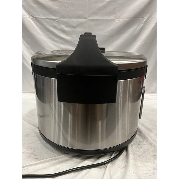 Scratch and Dent Avantco RCSB90 90 Cup (45 Cup Raw) Digital Electric Rice Cooker / Warmer with Hinged Lid - 240V, 2,500W
