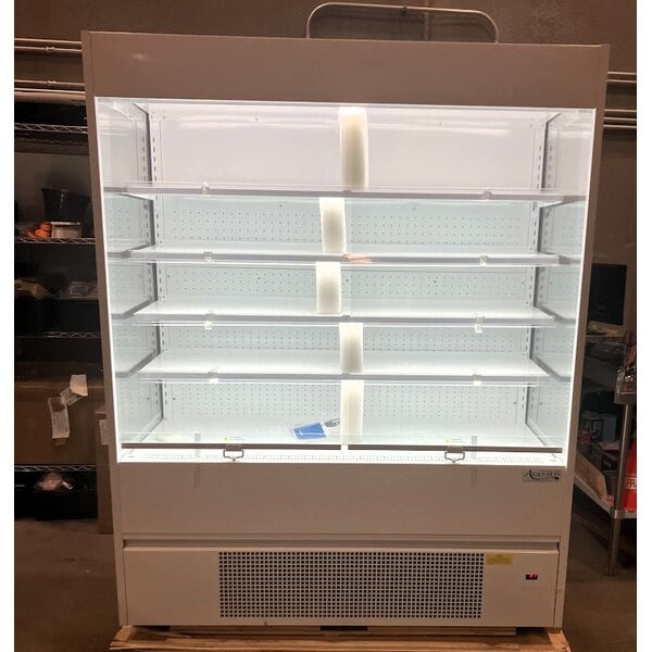 Scratch and Dent Avantco VOA-60-W 59 1/8" White Extra Deep Vertical Open Air Merchandiser with LED Lighting - 115V