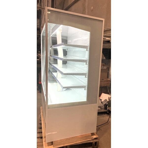 Scratch and Dent Avantco VOA-60-W 59 1/8" White Extra Deep Vertical Open Air Merchandiser with LED Lighting - 115V