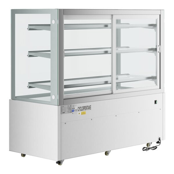 Scratch and Dent Avantco BCFD-60 59 1/8" White Square Dry Bakery Display Case with LED Lighting