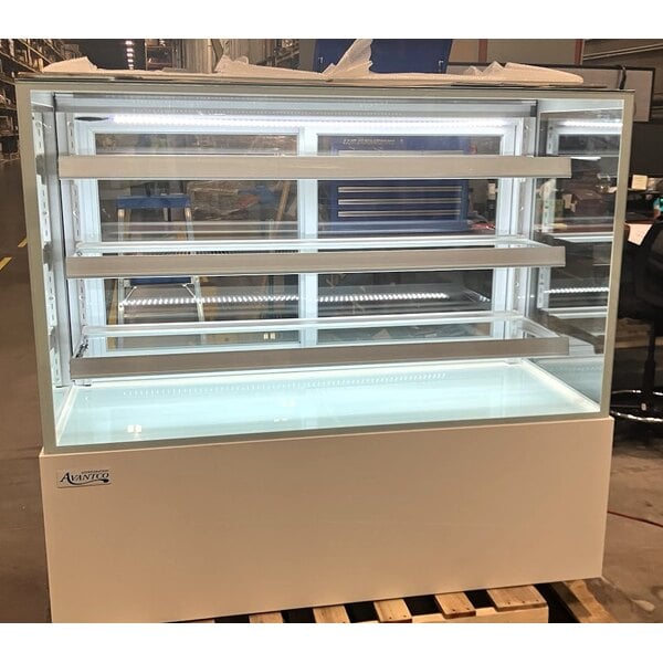 Scratch and Dent Avantco BCFD-60 59 1/8" White Square Dry Bakery Display Case with LED Lighting