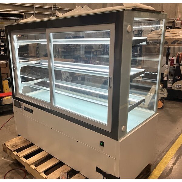 Scratch and Dent Avantco BCFD-60 59 1/8" White Square Dry Bakery Display Case with LED Lighting