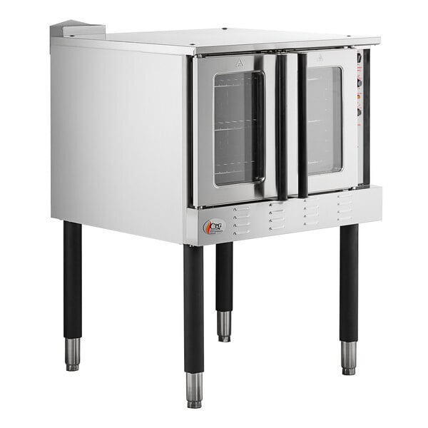 Scratch and Dent Cooking Performance Group FGC-100-DDN Deep Depth Single Deck Full Size Natural Gas Convection Oven with Legs - 60,000 BTU
