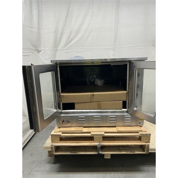 Scratch and Dent Cooking Performance Group FGC-100-N Single Deck Standard Depth Full Size Natural Gas Convection Oven with Legs - 54,000 BTU