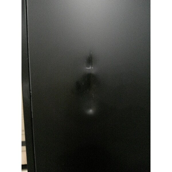 Scratch and Dent Avantco GDC-23-HC 28 3/8" Black Left-Hinged Swing Glass Door Merchandiser Refrigerator with LED Lighting