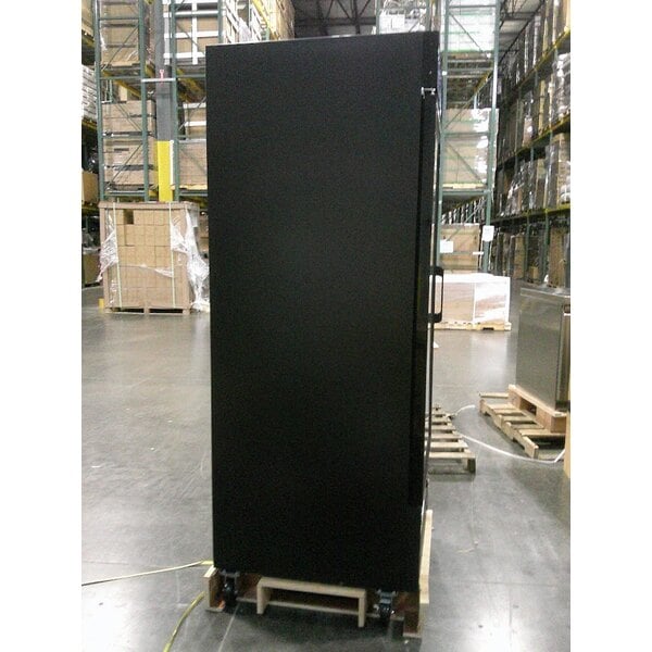 Scratch and Dent Avantco GDC-23-HC 28 3/8" Black Left-Hinged Swing Glass Door Merchandiser Refrigerator with LED Lighting