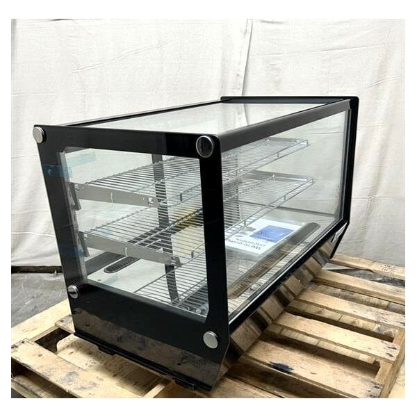 Scratch and Dent Avantco BCS-35-HC 34 5/8" Black Refrigerated Square Countertop Bakery Display Case with LED Lighting