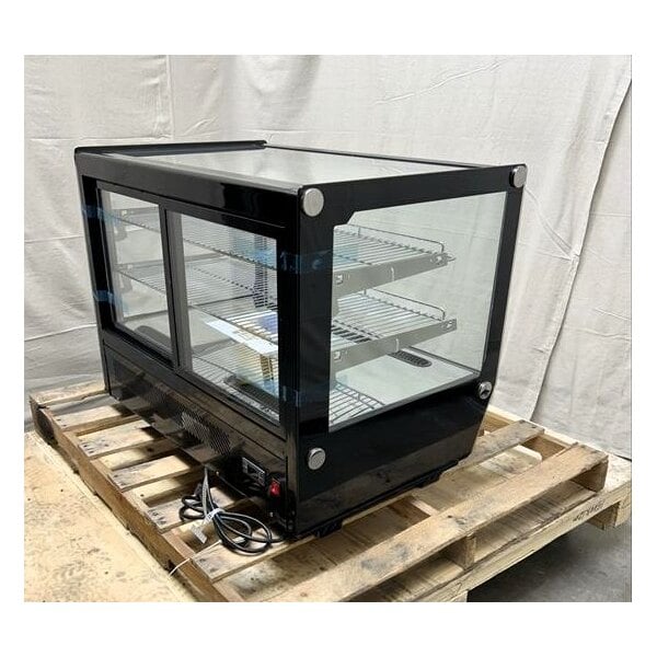 Scratch and Dent Avantco BCS-35-HC 34 5/8" Black Refrigerated Square Countertop Bakery Display Case with LED Lighting