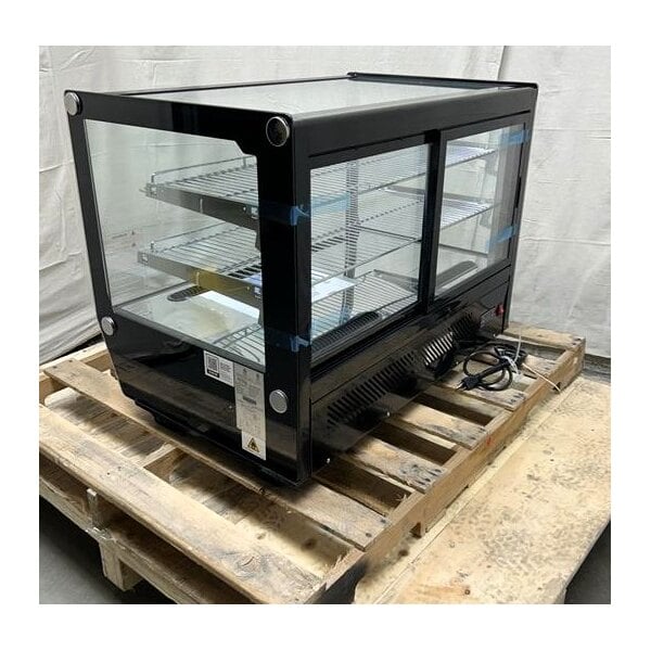 Scratch and Dent Avantco BCS-35-HC 34 5/8" Black Refrigerated Square Countertop Bakery Display Case with LED Lighting
