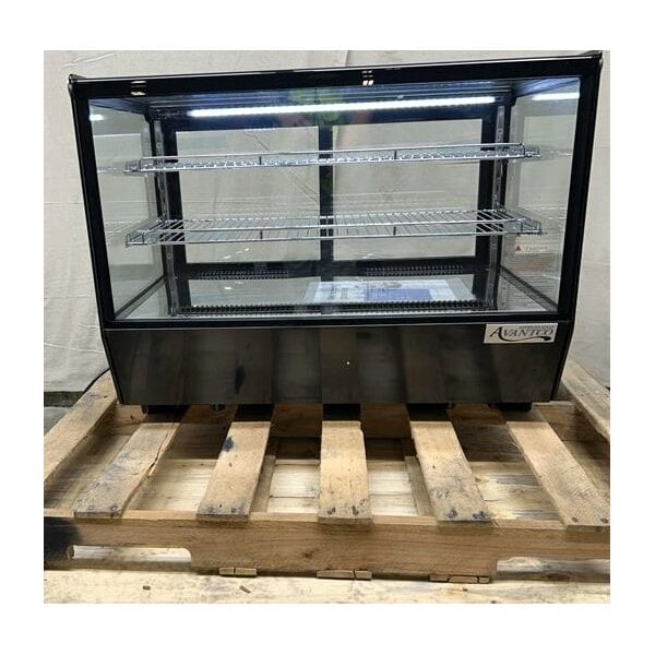 Scratch and Dent Avantco BCS-35-HC 34 5/8" Black Refrigerated Square Countertop Bakery Display Case with LED Lighting