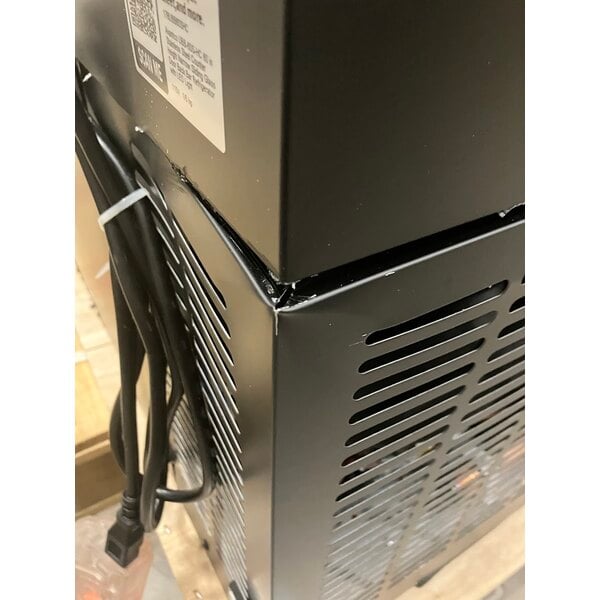 Scratch and Dent Avantco UBB-60S-HC 60" Black Counter Height Narrow Sliding Glass Door Back Bar Refrigerator with LED Lighting