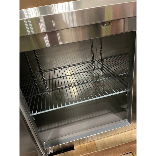 Scratch and Dent Avantco SS-WD-3R 93" Stainless Steel Extra Deep Worktop Refrigerator with 3 1/2" Backsplash