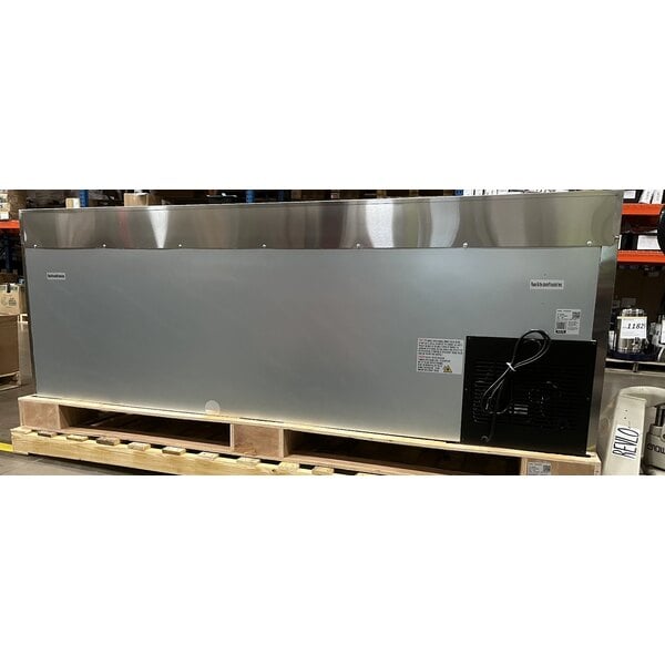Scratch and Dent Avantco SS-WD-3R 93" Stainless Steel Extra Deep Worktop Refrigerator with 3 1/2" Backsplash