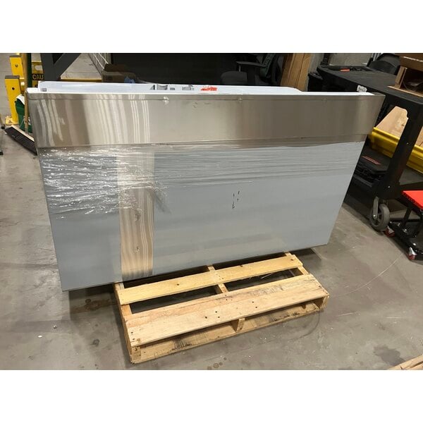 Scratch and Dent Regency 30" x 60" 16 Gauge Type 304 Stainless Steel Enclosed Base Sliding Door Table with Drawers and 6" Backsplash