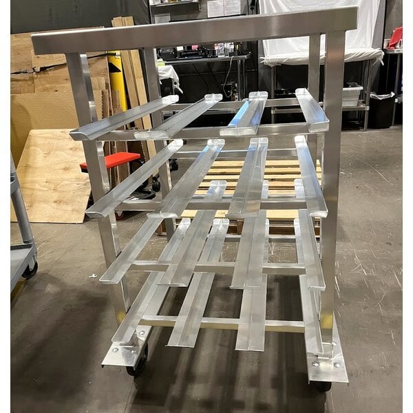 Scratch and Dent Regency Half Size Mobile Aluminum Can Rack for #10 and #5 Cans with Aluminum Top