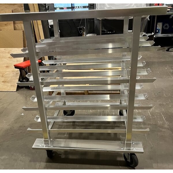 Scratch and Dent Regency Half Size Mobile Aluminum Can Rack for #10 and #5 Cans with Aluminum Top
