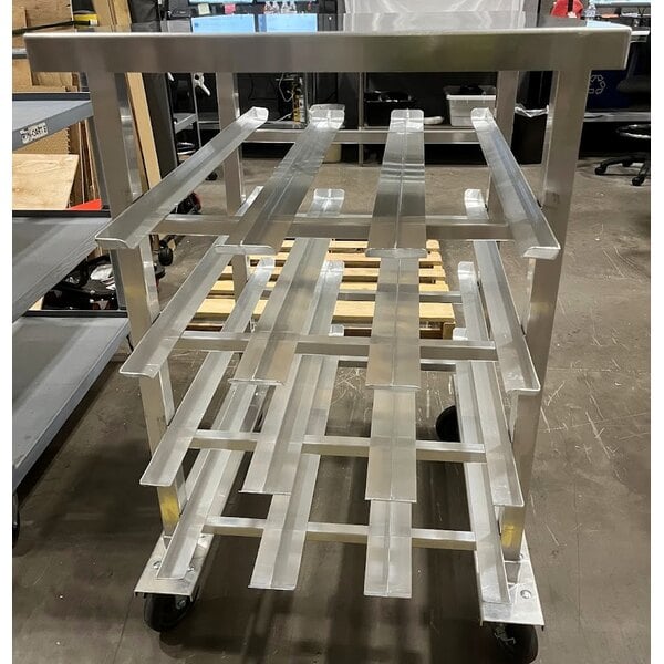 Scratch and Dent Regency Half Size Mobile Aluminum Can Rack for #10 and #5 Cans with Aluminum Top