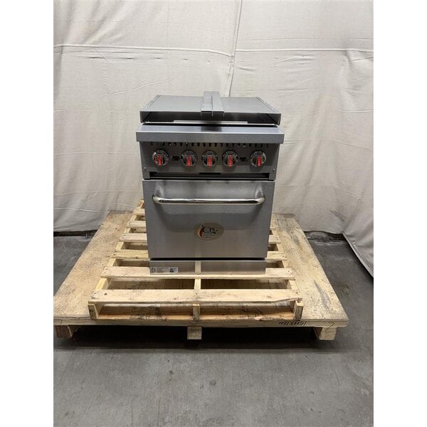 Scratch and Dent Cooking Performance Group S24-N Natural Gas 4 Burner 24" Range with Space Saver Oven - 150,000 BTU