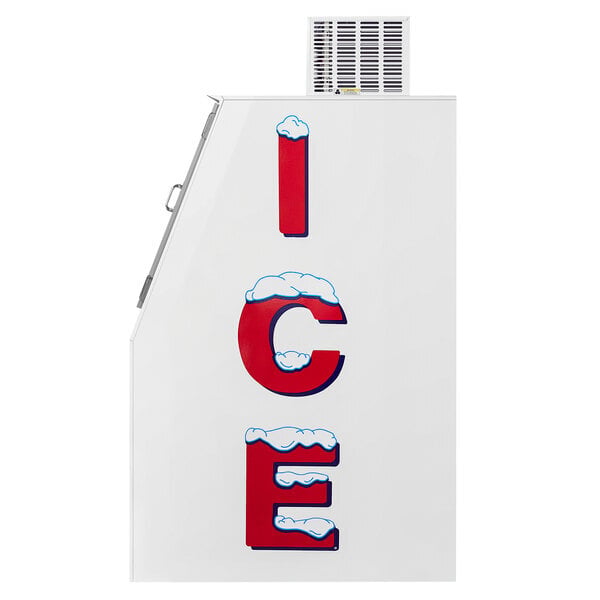 Scratch and Dent Leer 75ASL-R290 96" Outdoor Auto Defrost Ice Merchandiser with Slanted Front and Galvanized Steel Doors