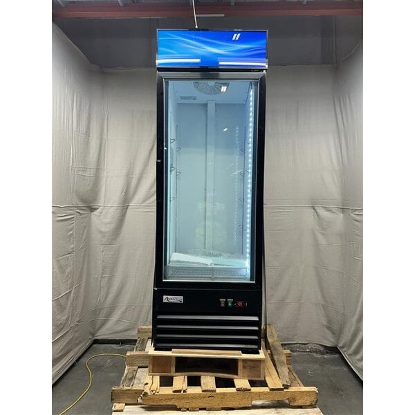Scratch and Dent Avantco GDC-12F-HC 27" Black Swing Glass Door Merchandiser Freezer with LED Lighting