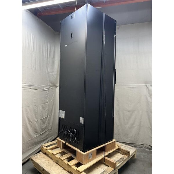 Scratch and Dent Avantco GDC-12F-HC 27" Black Swing Glass Door Merchandiser Freezer with LED Lighting