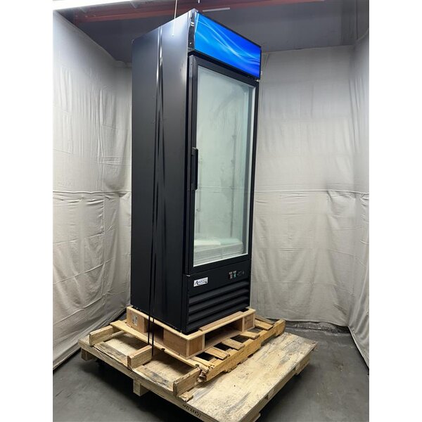 Scratch and Dent Avantco GDC-12F-HC 27" Black Swing Glass Door Merchandiser Freezer with LED Lighting