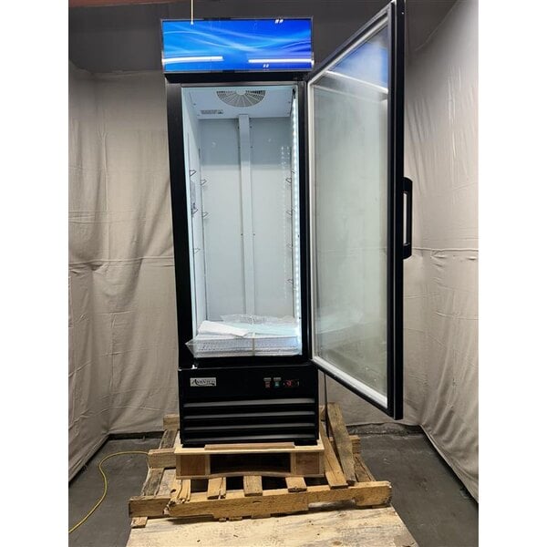 Scratch and Dent Avantco GDC-12F-HC 27" Black Swing Glass Door Merchandiser Freezer with LED Lighting