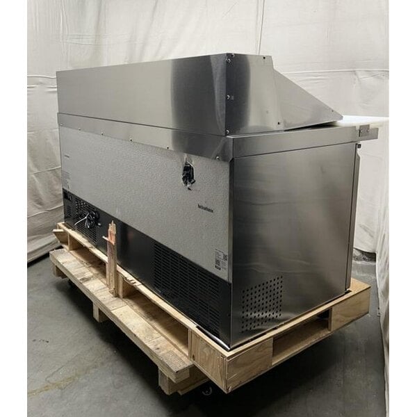 Scratch and Dent Avantco SS-PT-71M-AC 70" ADA Height 3 Door Stainless Steel Mega Top / Cutting Top Refrigerated Sandwich Prep Table with 11 1/2" Cutting Board