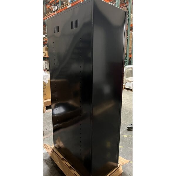 Scratch and Dent Tennsco 18" x 36" x 72" Black Deluxe Storage Cabinet with Solid Doors - Assembled 7218DLX-BLK