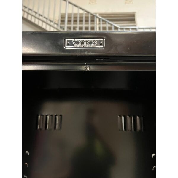 Scratch and Dent Tennsco 18" x 36" x 72" Black Deluxe Storage Cabinet with Solid Doors - Assembled 7218DLX-BLK